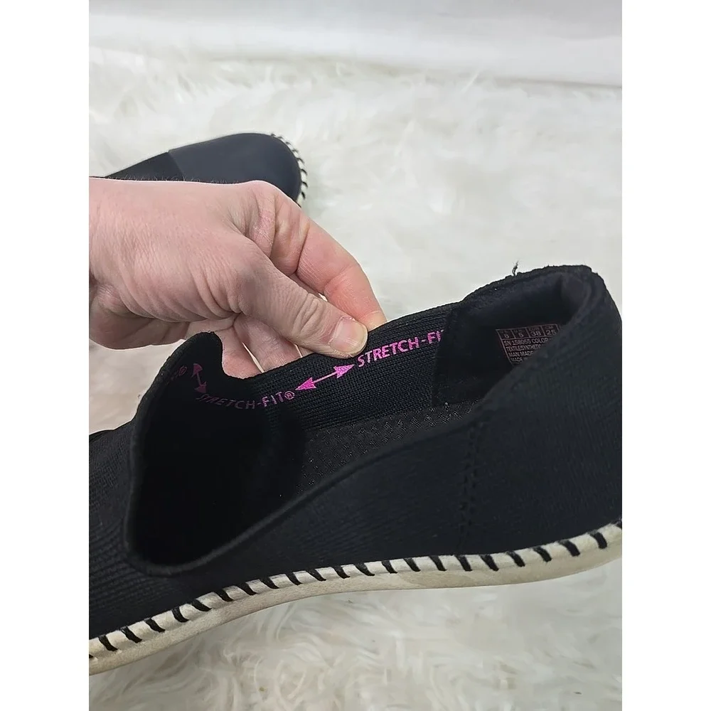 Skechers Stretch Fit‎ - Cora Women's Slip On Loafers Black US Size 8 Knit Pebble